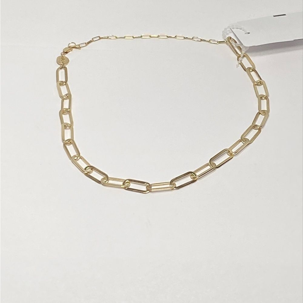 Jennifer Zeuner Jewelry 18K Yellow Gold Sterling Silver Chain-Link Necklace